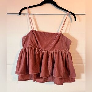 Urban Outfitters Pink Ruffle Tank Top